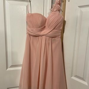 Light pink one shoulder dress